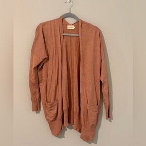 Dreamers Pink Cardigan Sweater Open-Front Knit